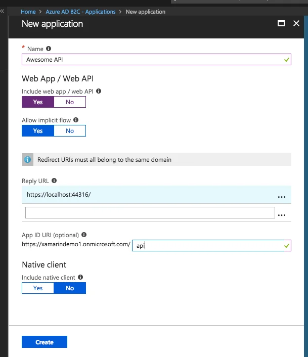 Azure Active Directory B2C for Xamarin Applications