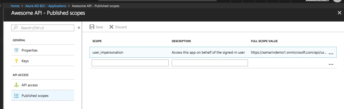 Azure Active Directory B2C for Xamarin Applications